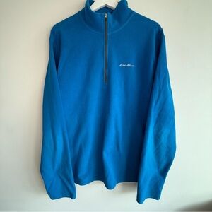 Eddie Bauer Men's Blue Zip-Up Sweater - Large (Tall)